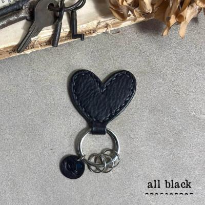 ふるさと納税 宇部市 [one]ハートのキーホルダー(オールブラック)