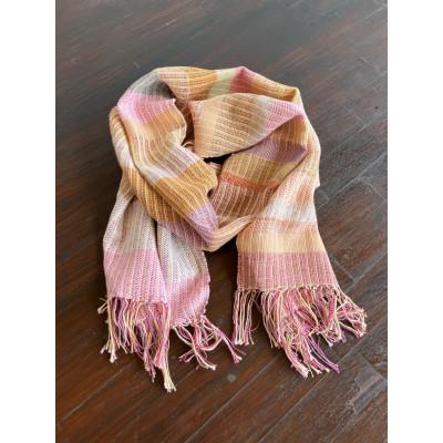 ふるさと納税 豊明市 手織りマフラー(お花畑)