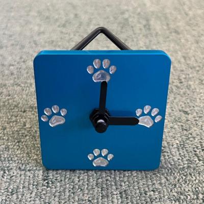 ふるさと納税 島田市 アルミ製にくきゅう時計(青)