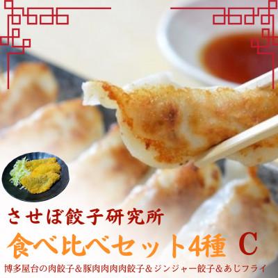 ふるさと納税 佐世保市 [させぼ餃子研究所]アジフライ付き!食べ比べセット4種[C]