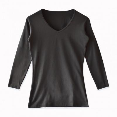 ふるさと納税 松山市 メンズ 長袖 Vネック秋冬肌着 2枚 21FW-0005 黒 L