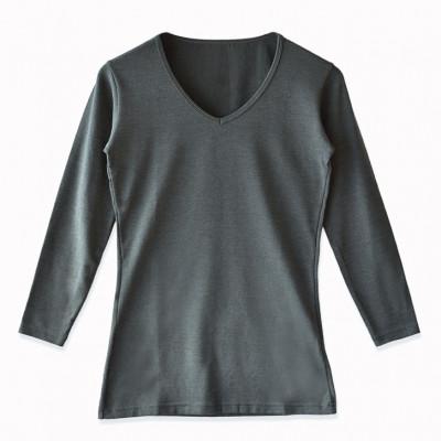 ふるさと納税 松山市 メンズ 長袖 Vネック秋冬肌着 2枚 21FW-0005 グレー M YOSHIDA SHIRTS