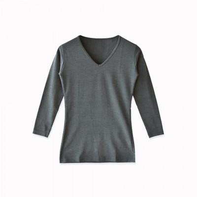 ふるさと納税 松山市 レディース 長袖 Vネックあったかインナー 2枚組 21FW-0005W グレー Mサイズ