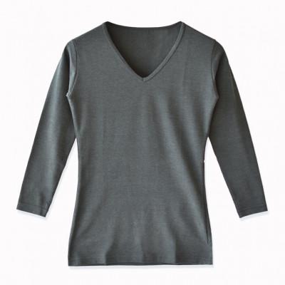 ふるさと納税 松山市 レディース 長袖 Vネックあったかインナー 2枚組 21FW-0005W グレー Lサイズ