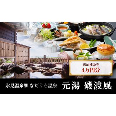 ふるさと納税 氷見市 氷見温泉郷 なだうら温泉 元湯 磯波風 宿泊補助券 4万円分