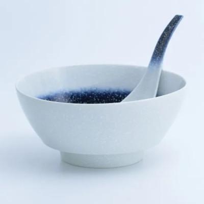 ふるさと納税 佐賀県 究極のラーメン鉢レンゲセット スノーブルー