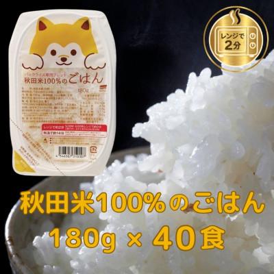 ふるさと納税 大潟村 パックごはん180g40食　秋田米100%のごはん　オール秋田県産米使用　 | 