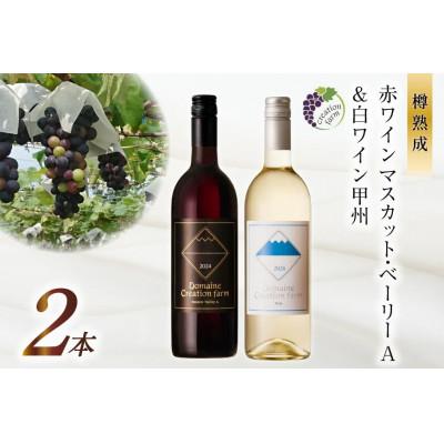 ふるさと納税 韮崎市 赤ワイン マスカット・ベーリーA 白ワイン 甲州 各750ml×1本(計2本)