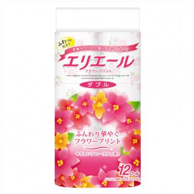 ふるさと納税 島田市 エリエール トイレットティシューフラワープリント12ロール×6セット(ダブル)