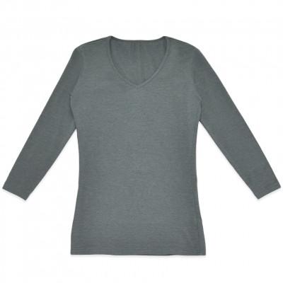 ふるさと納税 松山市 レディース 長袖 Vネックあったかインナー 2枚組 WCPM-04W グレー Lサイズ