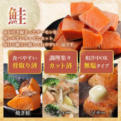 ふるさと納税 門川町 骨取りさば切身と鮭カットのセット(合計約1.3kg)サーモン切り落とし付き |  | 01