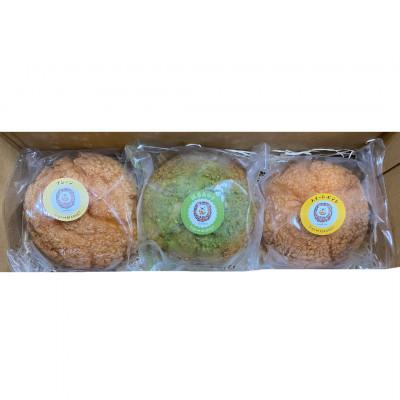 ふるさと納税 潟上市 [サキホコレ米粉使用]かたがみシュー(プレーン/スイートポテト/抹茶あずき)計3個 シュークリーム