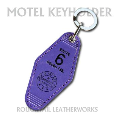 ふるさと納税 ひたちなか市 ラフテール[栃木レザー製牛革使用 モーテルキーホルダー]パープル×ブラック
