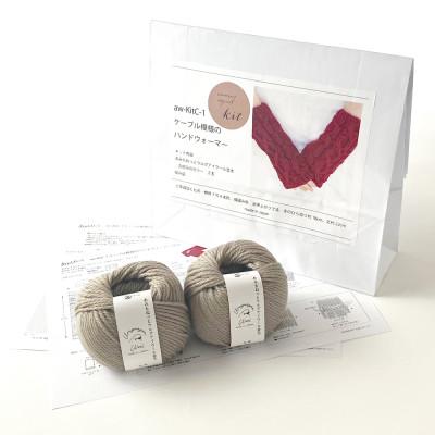 ふるさと納税 江南市 毛糸2玉で編めるケーブル模様のハンドウォーマーキット 27番色