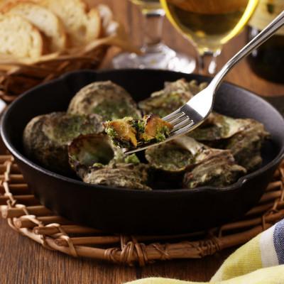 ふるさと納税 京丹後市 オーブントースターで温めるだけで本格フレンチが完成♪サザエのブルゴーニュ風(6個入り)