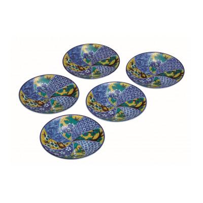 ふるさと納税 能美市 九谷焼 5.5号皿揃・吉田屋松竹梅(5枚セット)