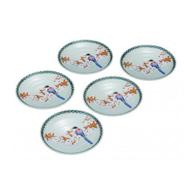 ふるさと納税 能美市 九谷焼 5.2号皿揃・花鳥(5枚セット)