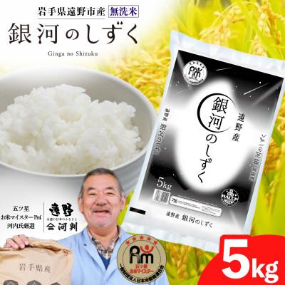 ふるさと納税 遠野市 [令和7年産]銀河のしずく(無洗米)(精米) 岩手県遠野市産 5kg 河判