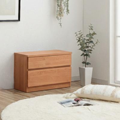 ふるさと納税 大川市 奥行30cmの薄型チェスト60cm幅2段ナチュラル 座れるベンチとしても使えるリビング・玄関兼用収納