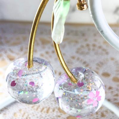 ふるさと納税 愛西市 さくらんぼバッグチャーム 透明ラメ 桜