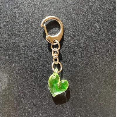 ふるさと納税 鏡野町 ウランガラスのキーホルダー(ハート)