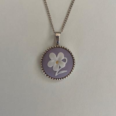 ふるさと納税 瀬戸市 [ROUND] スミレシルバーペンダント パープル