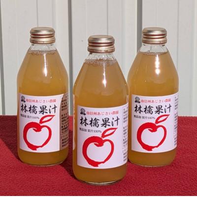 ふるさと納税 飯島町 [南信州あじさい農園]林檎果汁(無添加りんごジュース)250ml小瓶 6本入り