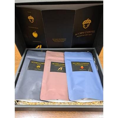 ふるさと納税 藤岡市 [ノンカフェイン]Acorn Coffee プレミアムギフトセット 3種飲み比べ(黒箱ギフト仕様)