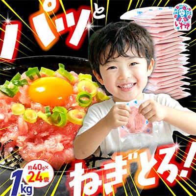 ふるさと納税 いわき市 訳あり とろけるねぎとろ|小分け食べきりパック 約1kg(約40g×24パック) | 
