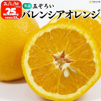 ふるさと納税 有田川町 バレンシアオレンジ 国産 秀品 箱込2.5kg (内容量2.3kg) 2L/L/Mサイズいずれか