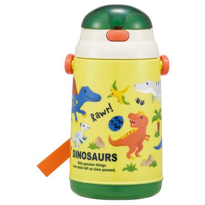 ふるさと納税 奈良市 シリコン製ストローホッパ水筒 400ml SSH4C ディノサウルス skt011 724923