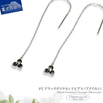 ふるさと納税 富士吉田市 PT ブラックダイヤモンドアメリカンピアス CS-707