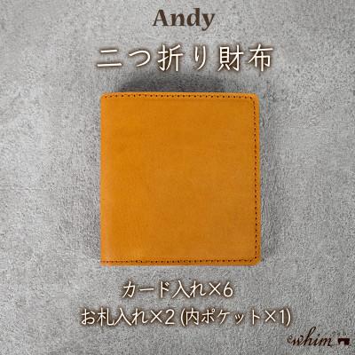 ふるさと納税 福崎町 二つ折り財布 Andy/キャメル