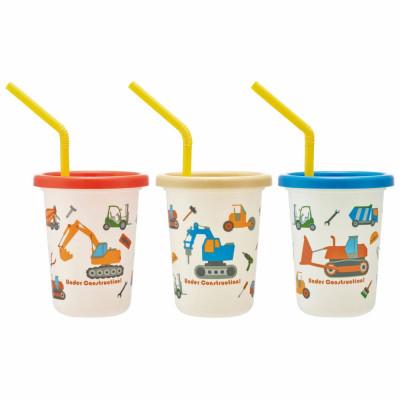 ふるさと納税 奈良市 ストロー付きコップ 3個 セット SIH2ST はたらくクルマ 奈良市 skt040 599927