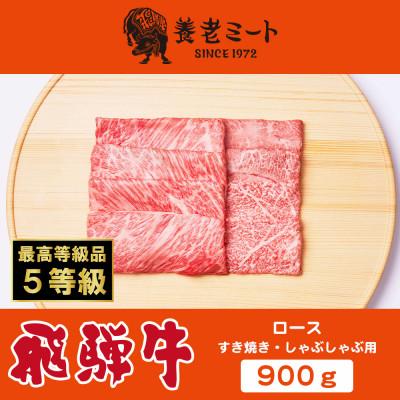 ふるさと納税 多治見市 飛騨牛最高5等級 逸品ロース 900g (すき焼き・しゃぶしゃぶ用) 牛脂付き