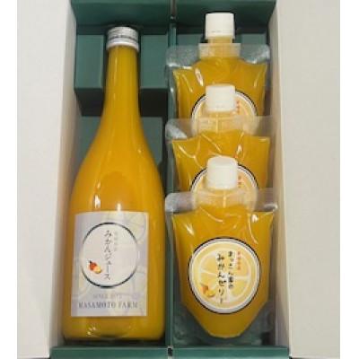 ふるさと納税 八幡浜市 果汁100%贅沢みかんジュース(720ml×1本)&amp;みかんゼリー(3個)のギフトセット[C96-9]