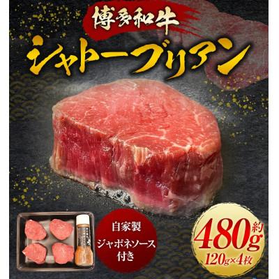 ふるさと納税 うきは市 [博多和牛]シャトーブリアン120g×4枚(自家製ジャポネソース付) U011
