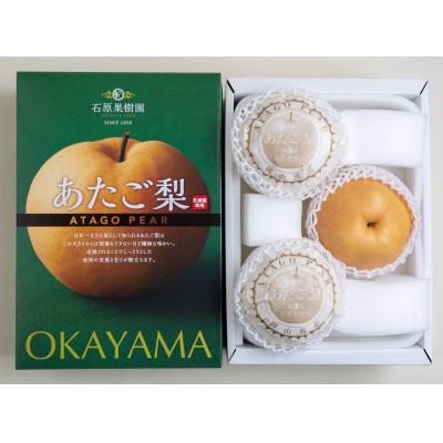 ふるさと納税 高梁市 あたご梨3kg化粧贈答箱赤秀 3〜6玉(A30-3-6)