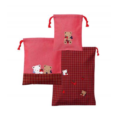 ふるさと納税 西脇市 [ふるさと納税限定・西脇市]ファミリア(familiar) 巾着3点セット 赤系チェック(XF)