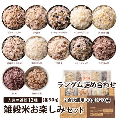 ふるさと納税 静岡市 雑穀米お楽しみセット(人気の雑穀12種類ランダム詰め合わせ)(2合炊飯用30g×20袋)