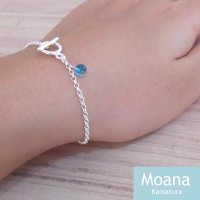 ふるさと納税 鎌倉市 シンプルボールブレスレット [CrystalAquaBlue]