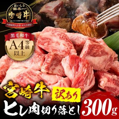 ふるさと納税 宮崎市 [訳あり]宮崎牛 牛肉 A4〜A5 希少部位 ヒレ(ヘレ・フィレ) 切り落とし 300g(宮崎市)