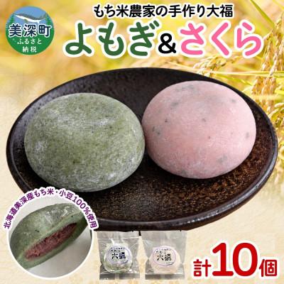 ふるさと納税 美深町 もち米農家の大福 2種 (よもぎ・さくら) 計10個セット