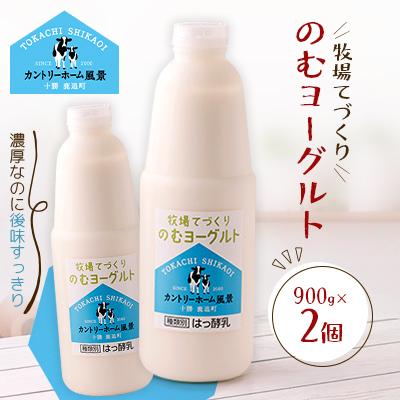 ふるさと納税 鹿追町 牧場てづくりのむヨーグルト 900g×2個
