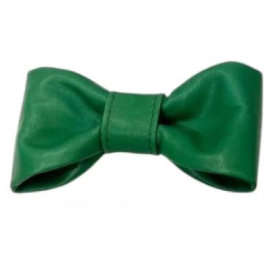 ふるさと納税 八幡市 レザーネクタイ (バタフライタイプ) グリーン 1個 蝶ネクタイ