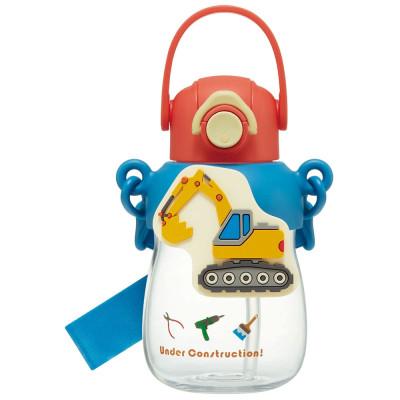 ふるさと納税 奈良市 ラバー マスコット付き ストロー 水筒 PRMC7ST はたらく クルマ skt153 695391