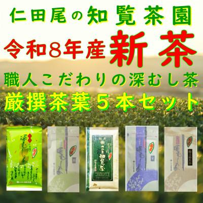 ふるさと納税 南九州市 [令和8年産 新茶予約 自宅用]知覧茶園深むし茶 厳撰茶葉5本セット