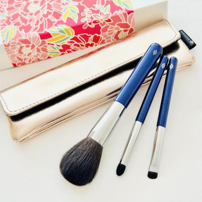 ふるさと納税 熊野町 熊野化粧筆 凪人気3本セット&amp;ケース 熊野筆ほうこどう