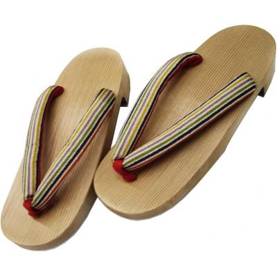 ふるさと納税 木曽町 木曽ねずこ下駄 縞柄高原鼻緒 女性用 並寸