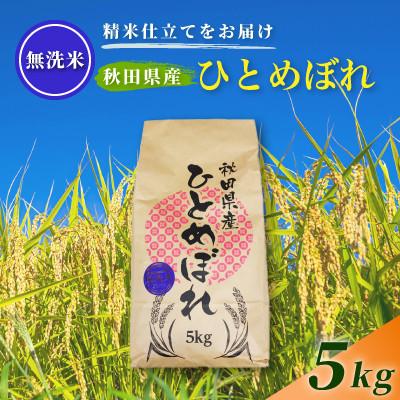 ふるさと納税 由利本荘市 令和7年産[無洗米]通算5回特A 秋田県産ひとめぼれ 5kg(5kg×1袋) 配送[1回のみお届け]